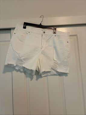 sofia by sofia vergara White Distressed Denim Cutoff Shorts